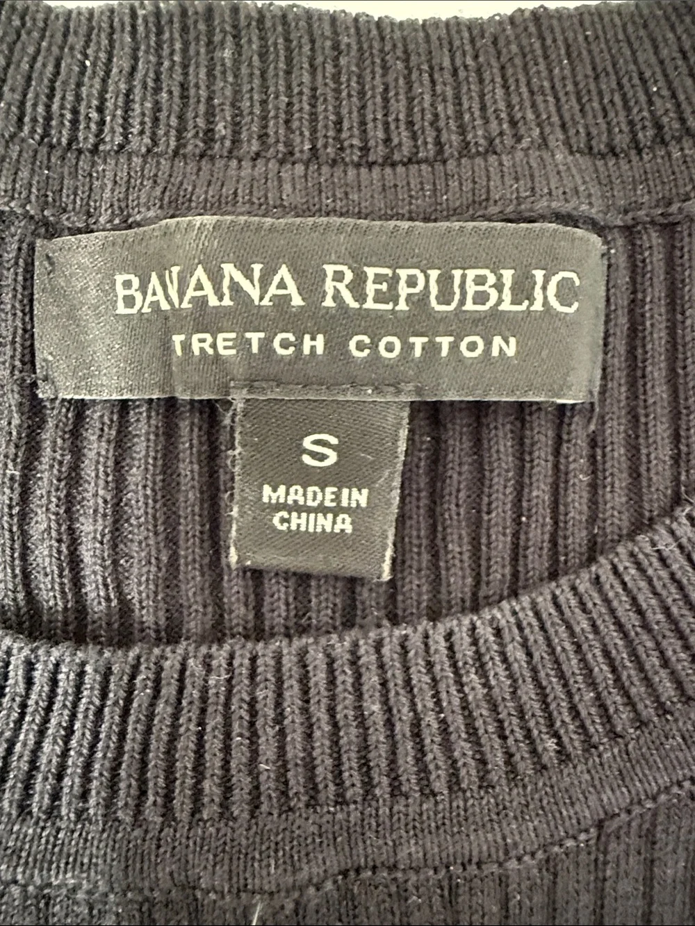 Banana Republic RIBBED STRETCH-COTTON CREW-NECK T-SHIRT Sz S